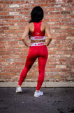 Red High Waisted Leggings